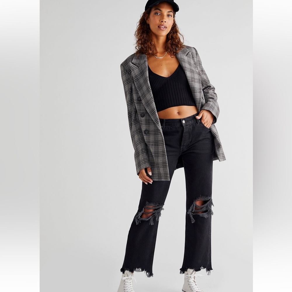 Free people Maggie midrise straight washed black
